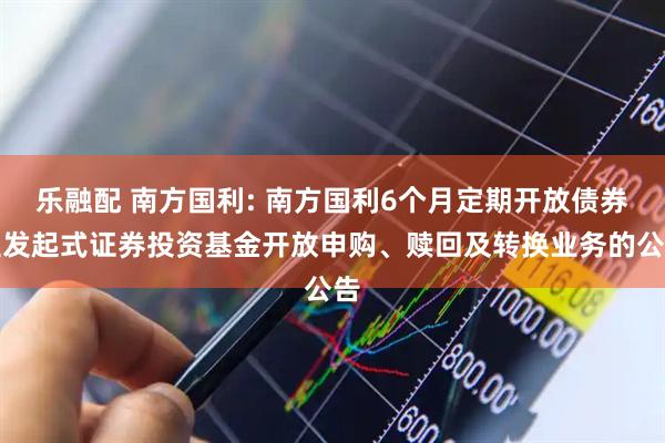 乐融配 南方国利: 南方国利6个月定期开放债券型发起式证券投资基金开放申购、赎回及转换业务的公告