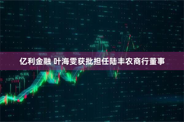 亿利金融 叶海雯获批担任陆丰农商行董事